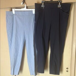 Hilary Radley Navy Denim and Light Blue Pants bundle size XL preowned